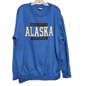 University Of Alaska Fairbanks Crewneck Sweatshirt XL MV Sport Blue